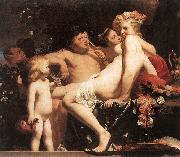 EVERDINGEN, Caesar van Bacchus with Two Nymphs and Cupid fg oil painting artist